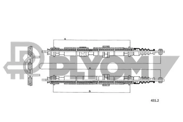 Cable Pull, parking brake (P760976)