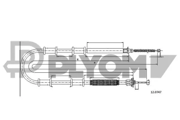 Cable Pull, parking brake (P761057)