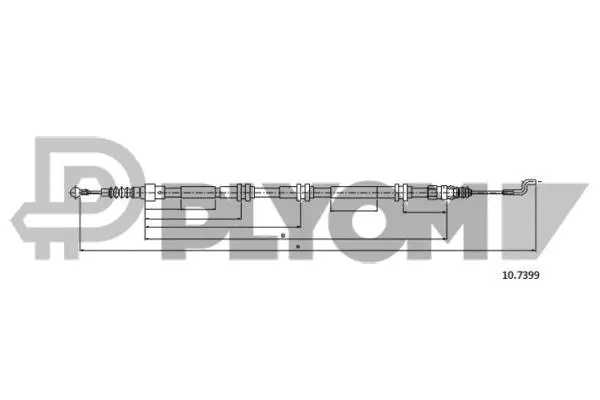Cable Pull, parking brake (P763059)