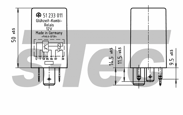Control Unit, glow time