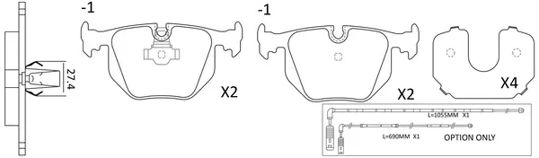 Brake Pad Set, disc brake (BP32225W)