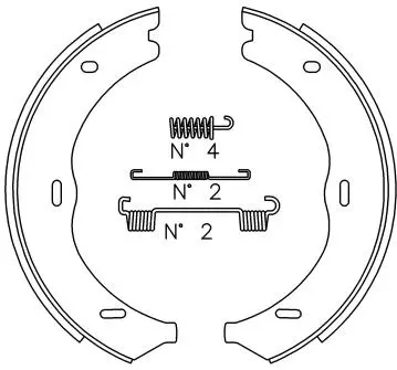 Brake Shoe Set, parking brake (BS31008)