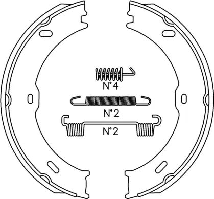 Brake Shoe Set, parking brake (BS31007)