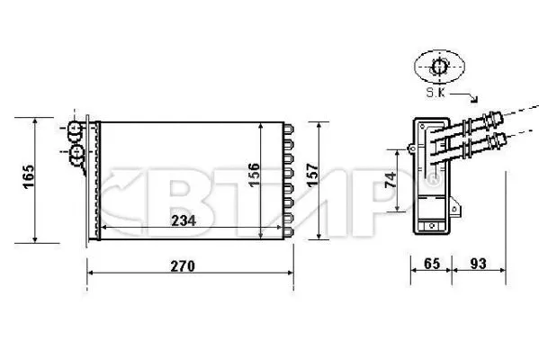 Heat Exchanger, interior heating (BVC814-153)