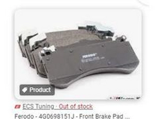 Brake Pad Set, disc brake (4G0698151J)