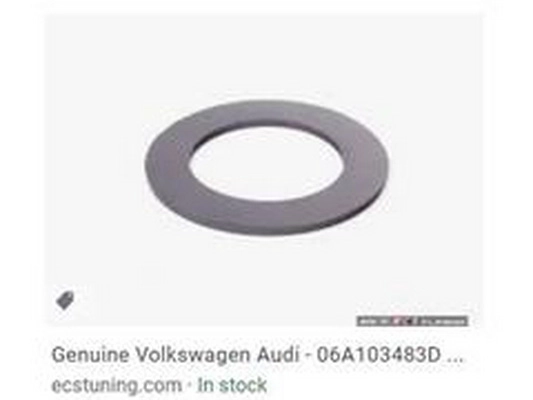 Seal, oil filler neck cap (06A103483D)