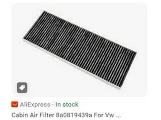 Filter, cabin air (8A0819439A)