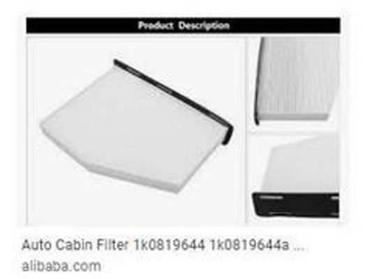 Filter, cabin air (1K0819644A)