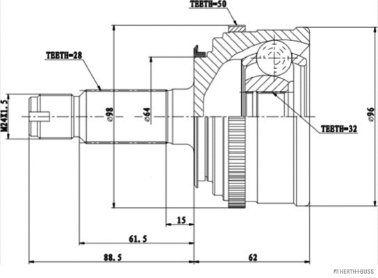 Joint Kit, drive shaft (J2824136)