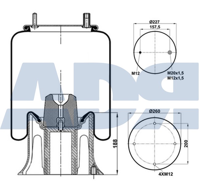 Bellow, air suspension (51304813)