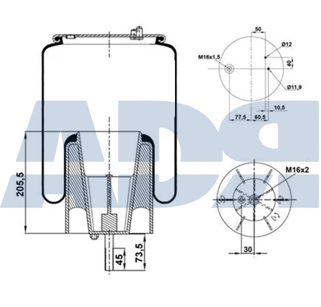 Bellow, air suspension (51238290)