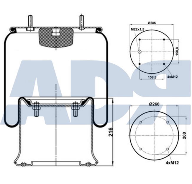 Bellow, air suspension (51801001)