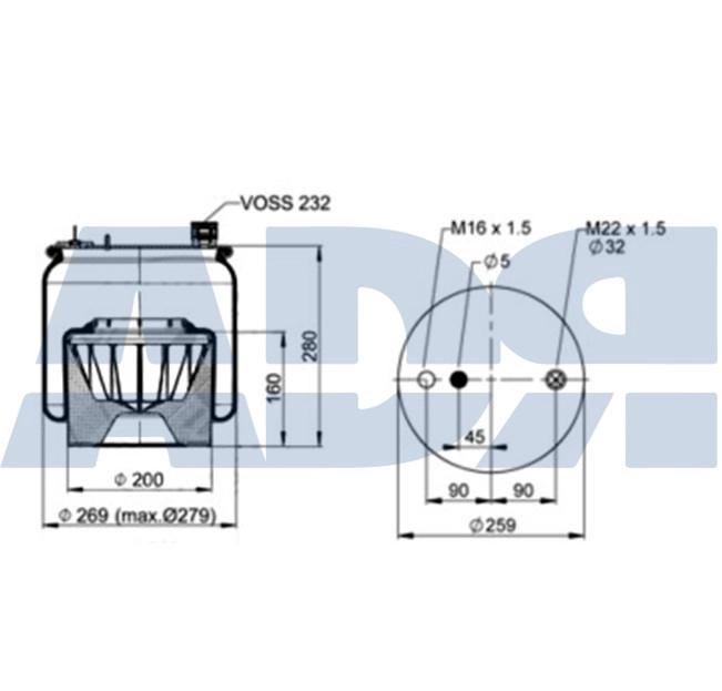 Bellow, air suspension (51501136)