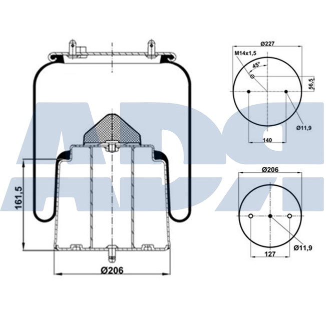 Bellow, air suspension (51349500)