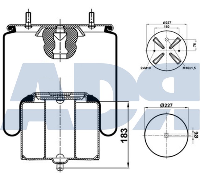 Bellow, air suspension (51410250)