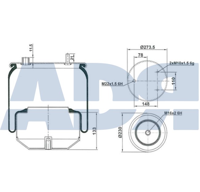 Bellow, air suspension (51564301)