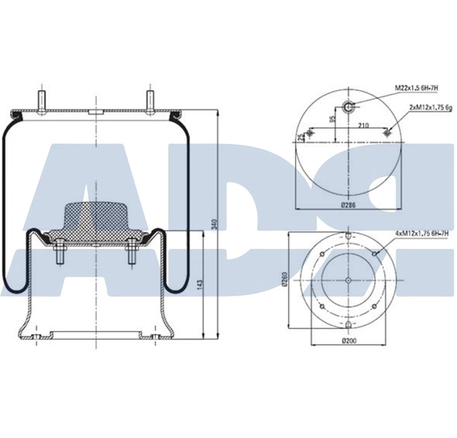 Bellow, air suspension (51370904)