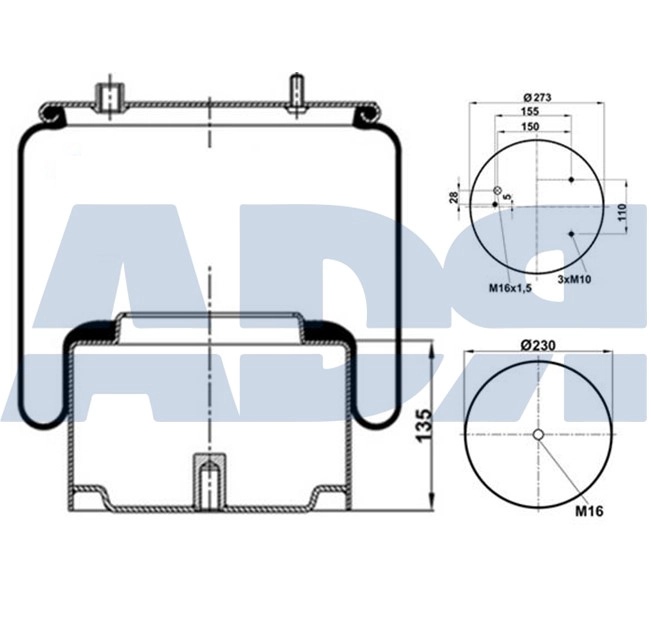 Bellow, air suspension (51725000)