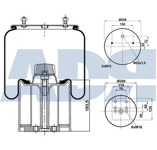 Bellow, air suspension (51830005)