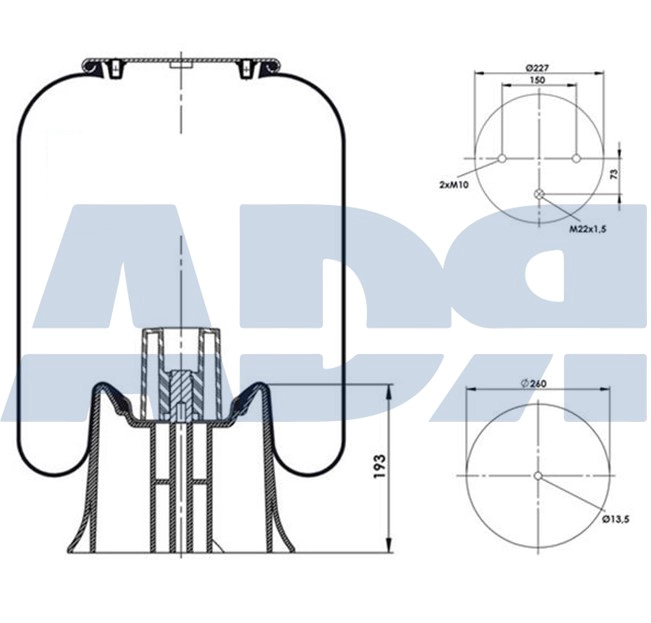 Bellow, air suspension (51707405)
