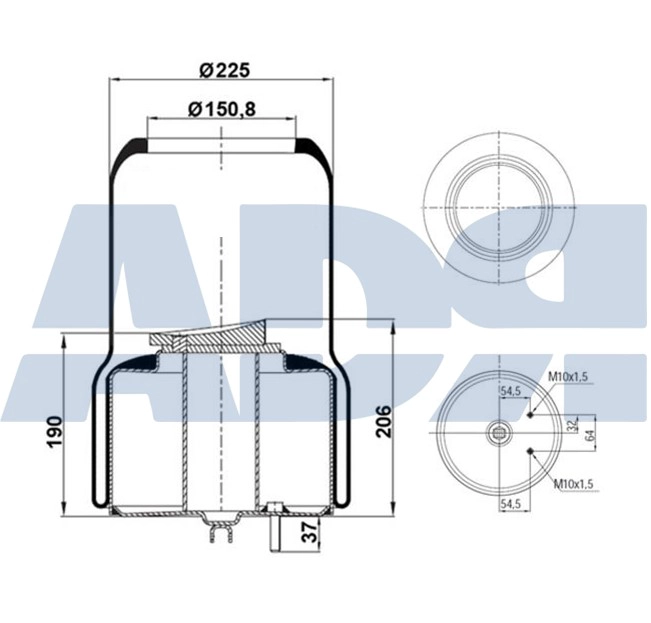 Bellow, air suspension (51550900)