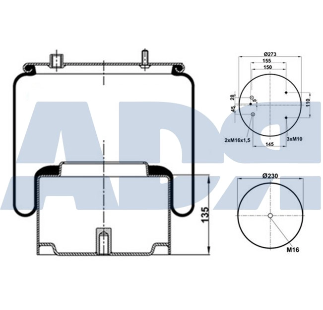 Bellow, air suspension (51725100)