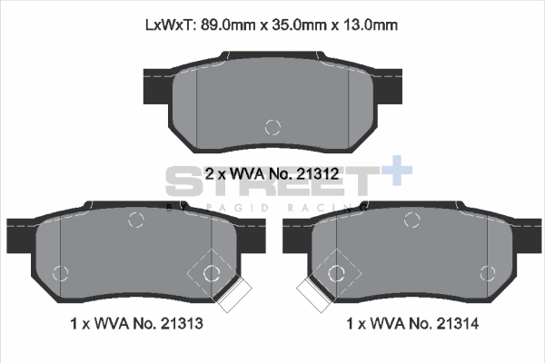 Brake Pad Set, disc brake (T8004SP2001)