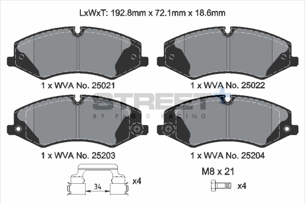 Brake Pad Set, disc brake (T8103SP2001)