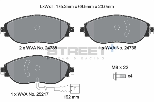 Brake Pad Set, disc brake (T8192SP2001)