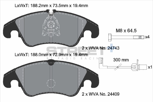 Brake Pad Set, disc brake (T8093SP2001)