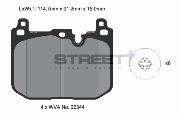Brake Pad Set, disc brake (T8162SP2001)