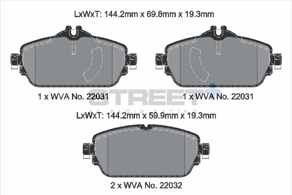 Brake Pad Set, disc brake (T8008SP2001)