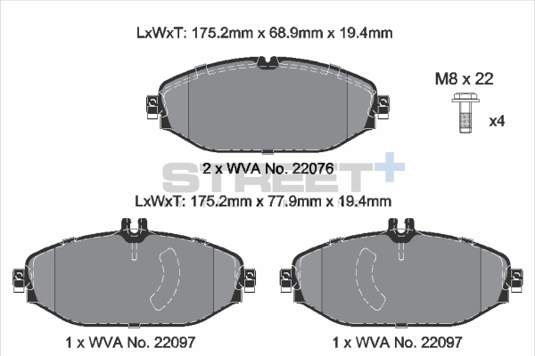 Brake Pad Set, disc brake (T8010SP2001)