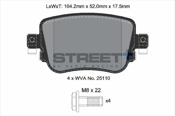 Brake Pad Set, disc brake (T8108SP2001)
