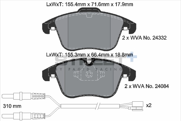 Brake Pad Set, disc brake (T8069SP2001)