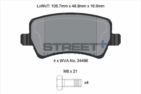 Brake Pad Set, disc brake (T8076SP2001)