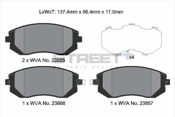 Brake Pad Set, disc brake (T8047SP2001)