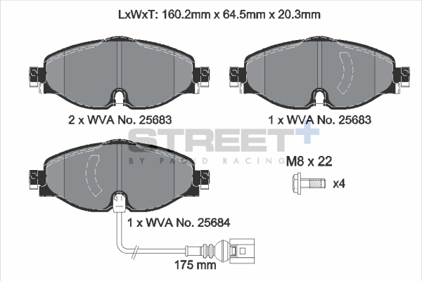 Brake Pad Set, disc brake (T8122SP2001)