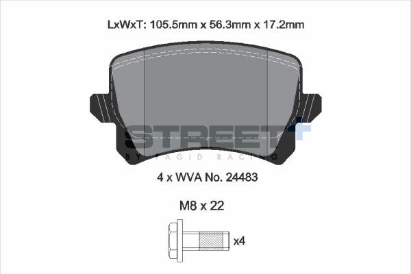 Brake Pad Set, disc brake (T8075SP2001)