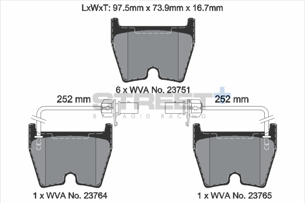 Brake Pad Set, disc brake (T8044SP2001)