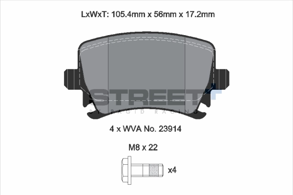 Brake Pad Set, disc brake (T8049SP2001)