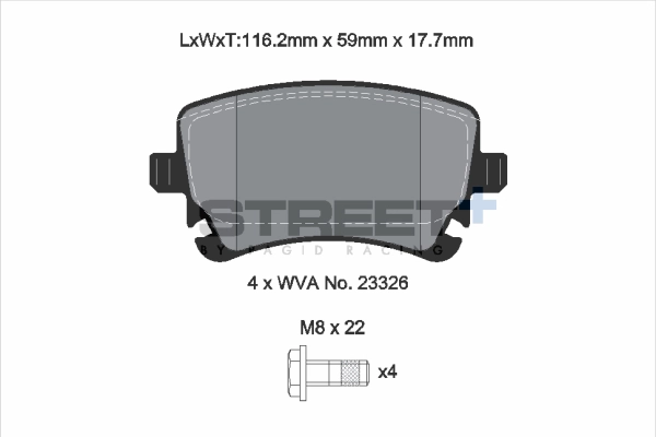 Brake Pad Set, disc brake (T8027SP2001)