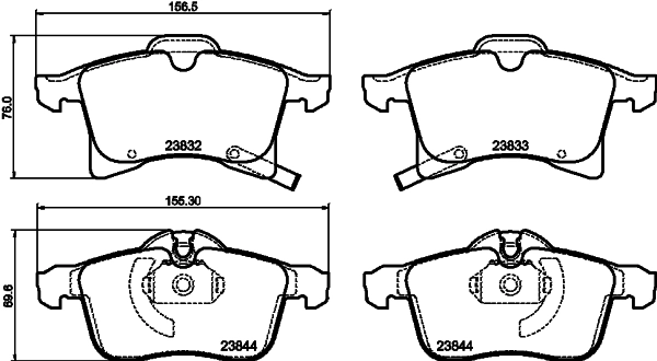 Brake Pad Set, disc brake (MDB2633FR)