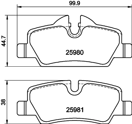 Brake Pad Set, disc brake (MDB3438FR)