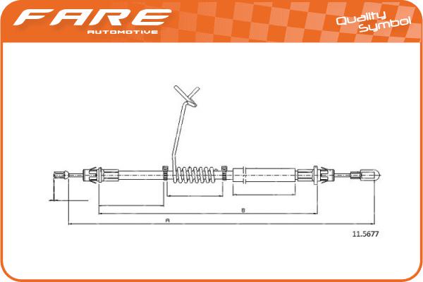 Cable Pull, parking brake (18285)