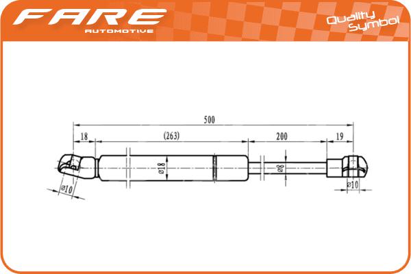 Gas Spring, bonnet (33943)