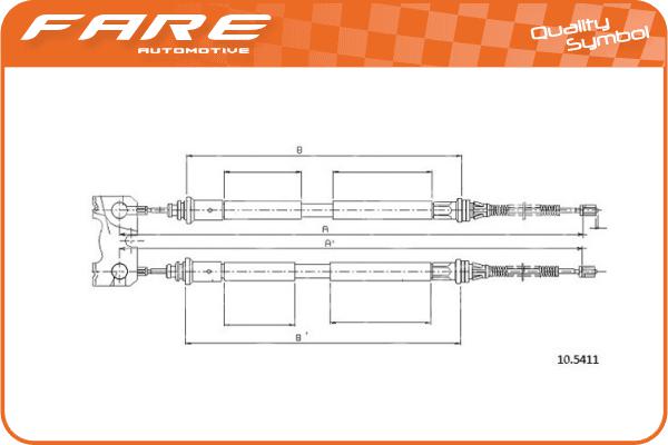 Cable Pull, parking brake (18256)