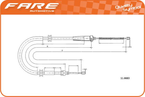 Cable Pull, parking brake (18905)