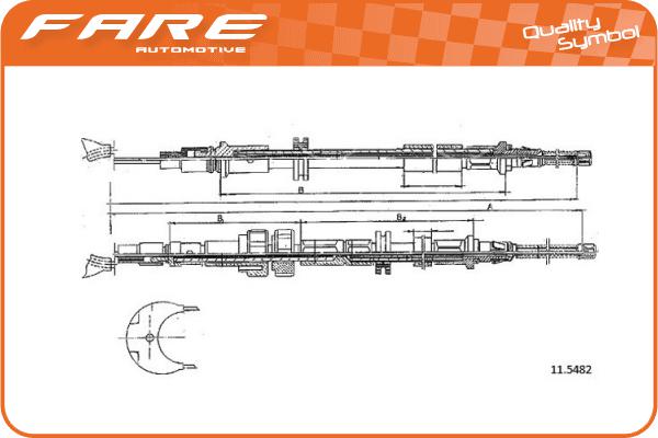 Cable Pull, parking brake (18197)