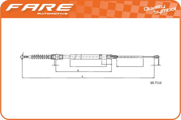 Cable Pull, parking brake (19289)